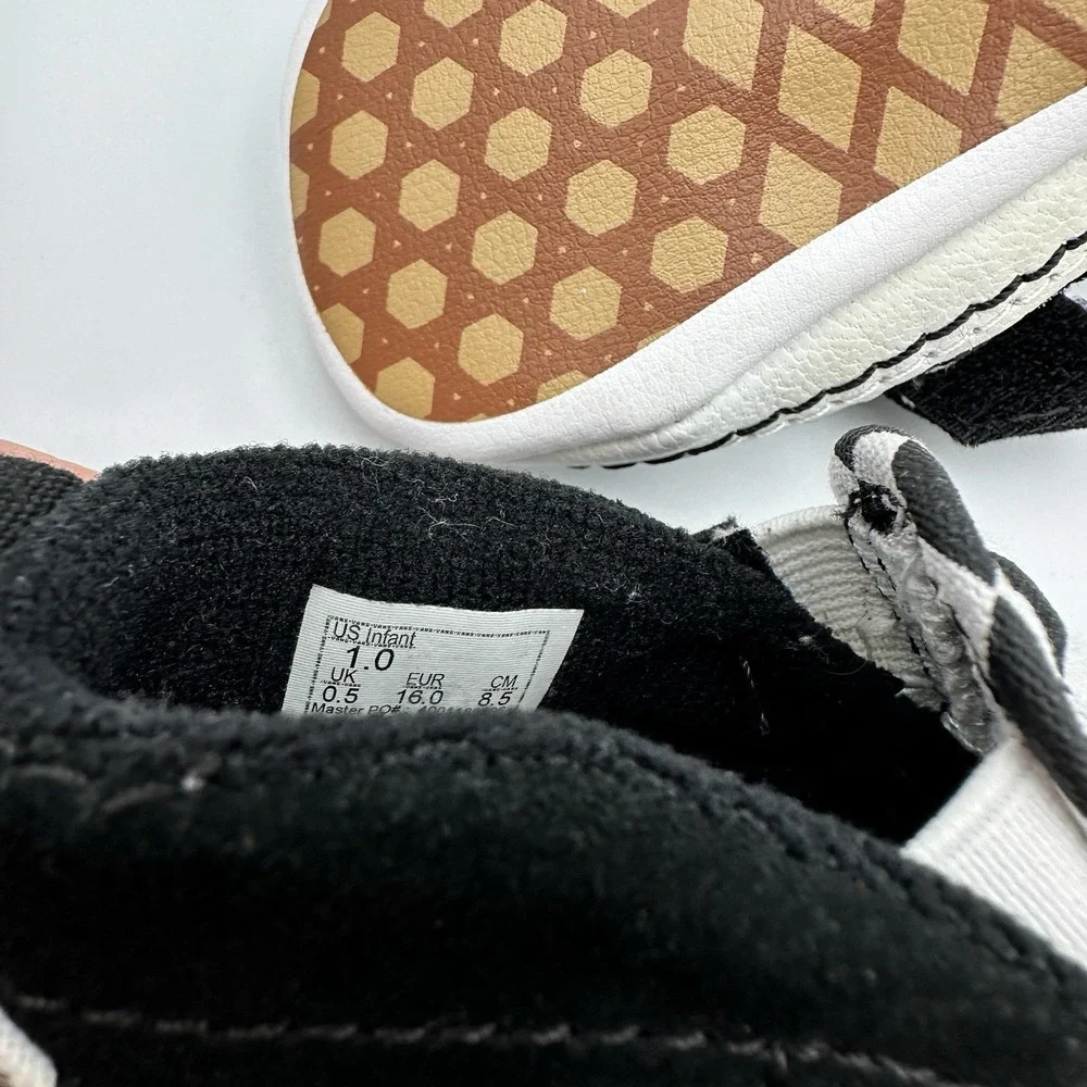 VANS Baby Checkerboard Slip On Canvas Low Top Shoes Black White Infant 1